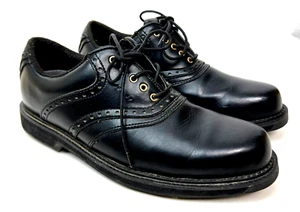 Vintage DUNLOP GOLF SHOES Mens Size US 9 Soft Spike Classic Design Black - Picture 1 of 8