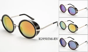 Vintage Retro Mirror Round SUN Glasses Goggles Steampunk Punk Sunglasses s - Picture 1 of 5