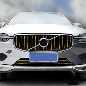 2 Rolls Gold Front Grille Grill Cover Strip Clip Trim Car Exterior Accessories - Foto 1 di 5
