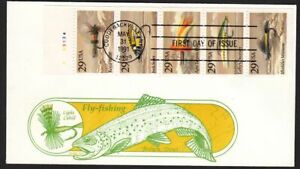 1991 Fishing Flies Sc 2549a booklet pane GAMM cachet plate no. 23124 RARE