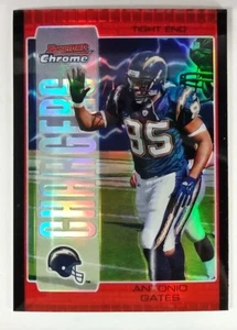 2005 Bowman Chrome Red Refractors Chargers Football Card #58 Antonio Gates LP/NM - Picture 1 of 2