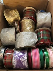 A Crafter's Bonanza! 17 Rolls of ribbon--various sizes-many colors - Picture 1 of 5