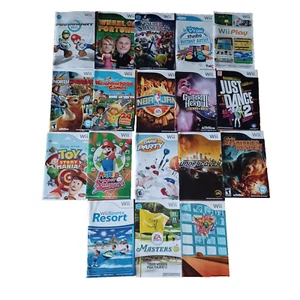 Nintendo Wii 18 Manual Lot Super Smash Bros Brawl Mario Kart Resort Just Dance - Picture 1 of 4