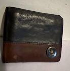 12 GA Gauge Bifold Genuine Leather Wallet Brown RFID Protection EUC