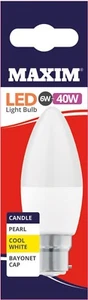 Energy Saving LED Candle Shape 6w = 40w Light Bulbs BC E22 A+ - Picture 1 of 6