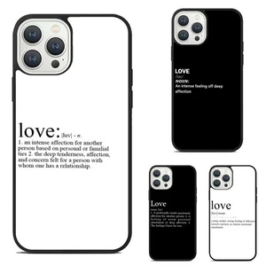 For iPhone SE XS XR Max 5 6 7 8 Plus Anti scratch Cover Love Definition meaning - Picture 1 of 25