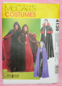 Sin cortar McCalls Misses Hombres S-XL Fácil 2 horas Capa con capucha Disfraz Patrón 4139 - Imagen 1 de 2