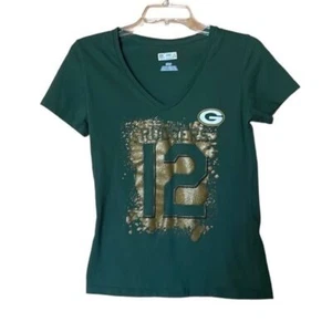 NFL Aaron Rodgers Green Bay Packers Women's V-Neck Baby Tee Size Medium - Picture 1 of 4