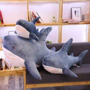140cm Funny Soft Bite Shark Plush Toy Stuffed Cute Animal Cushion Doll Gift - Picture 1 of 15