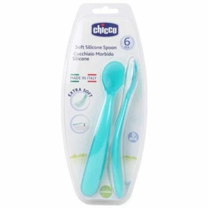 CHICCO Cucchiaio Morbido 2 Cucchiaini Silicone Pappa Bimbo 6m+ Prime Pappe - Foto 1 di 1