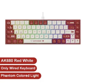 AJAZZ AK680 Mechanical Gaming Keyboard ABS Keycaps 68 Predict Wired Keyboard - Picture 1 of 9