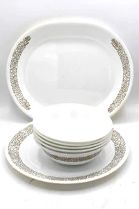Vintage Corelle Woodland Pattern Platter Plate Bowls Brown Floral Corning - Picture 1 of 4