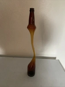 Vintage Stretched Amber Glass Bottle 18.5 inches tall - Picture 1 of 1