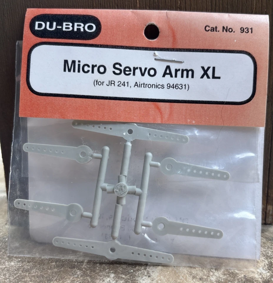 Du-Bro 931 Micro Servo Arm XL for JR 241 and Airtronics 94631 NIP - Image 1 of 1
