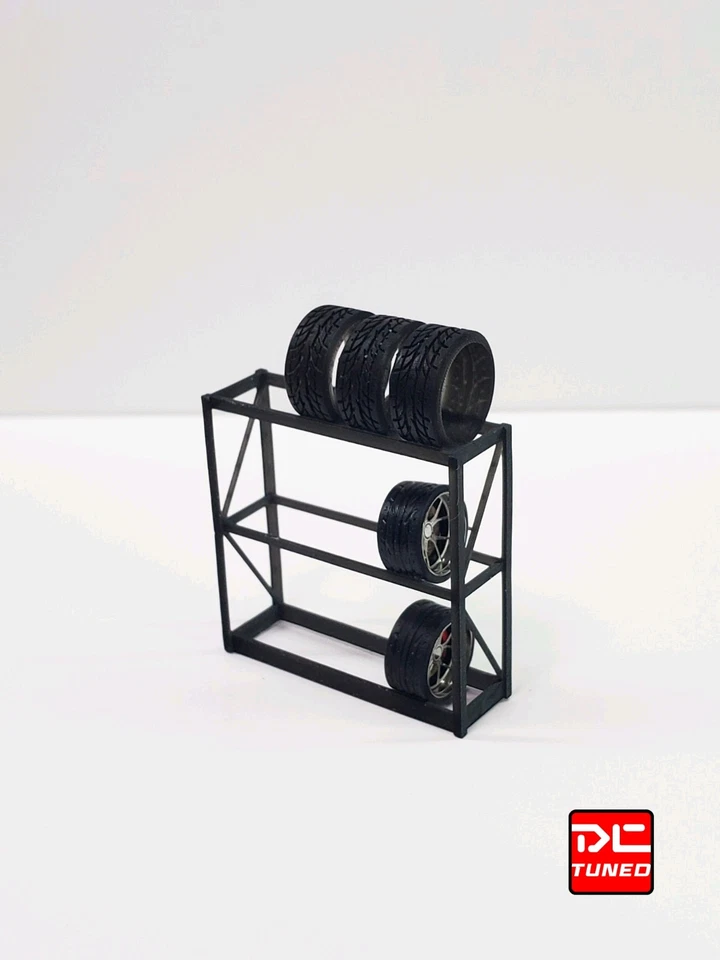 Porta ruedas impreso en 3D para diorama en resina con 6 neumáticos pero sin llantas Foto 1 de 1