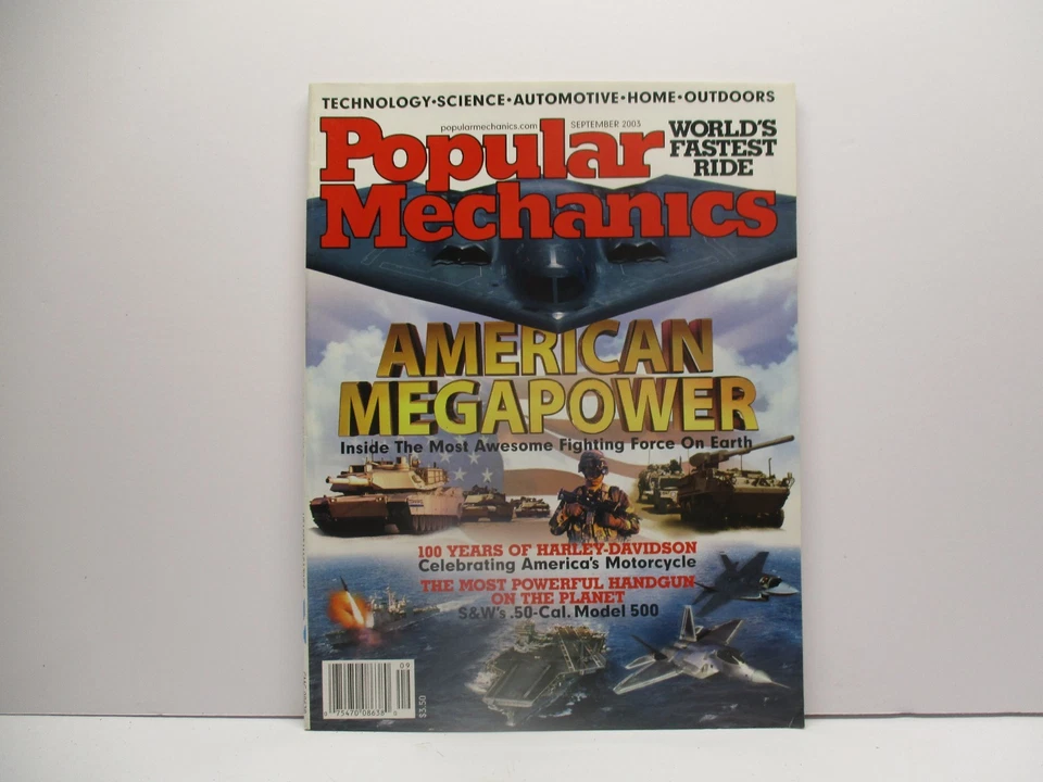 Sept. 2003   Popular Mechanics Magazine Tank Military Harley Davidson Motorcycle Foto 1 de 1