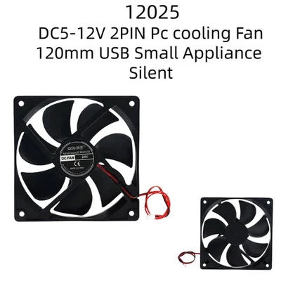 DC5-12V 2PIN PC Cooling Fan 120mm USB Small Appliance Silent 12025 - Image 1 of 4