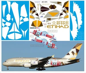 Calcomanías PAS 1/144 Airbus A380 - Calcomanía láser librea especial de Etihad Airways - Imagen 1 de 1
