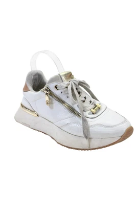 Carvela Womens Leather Round Toe Lace Up Low Top Sneakers White Size 39 9 - Image 1 of 4