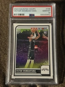 2023-24 Panini NBA Hoops Victor Wembanyama Haunted Hoops #108 PSA 10 GEM-MINT - Bild 1 von 2