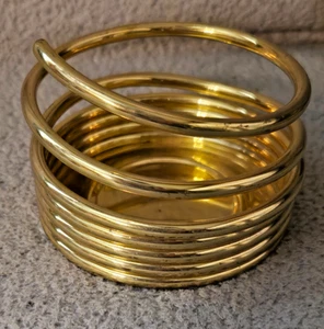 Partylite 3” Spiral Brass Candleholder Coil Pillar Candle Holder - Picture 1 of 4
