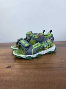TMNT Teenage Mutant Ninja Turtles Toddler Boys Light-up Sandals Size 9 Hook Loop - Picture 1 of 11