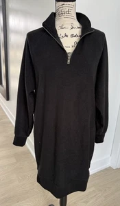 ABOUND schwarzes Sweatshirt mit Viertelreißverschluss Damen Gr. M Regular Fit lang WEICH - Bild 1 von 8