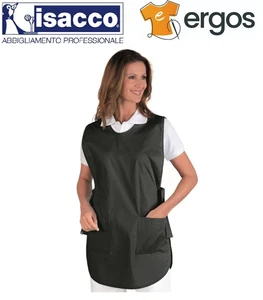 Isacco GREMBIULE PONCHO Smanicato Nero Maestra Asilo Estetista Pulizie Donna - Foto 1 di 2