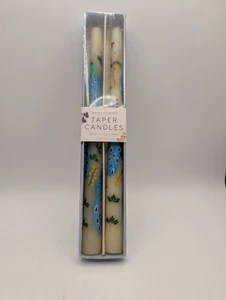 Taper Candles Anthropologie Peacocks Venetian Handpainted Garden  - Picture 1 of 6