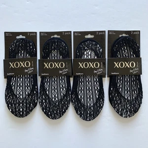 8 pr XOXO Black Footliners Foot Covers Liners No Show Socks Large L Sz 9-11 - Picture 1 of 4