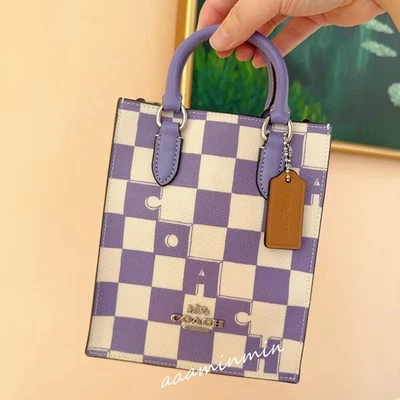 Mini bolso Coach North South con estampado de cuadros CR180 NUEVO CON ETIQUETAS Foto 1 de 4