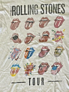 The Rolling Stones Tour Tongue Graphic Mens S White Short Sleeve Cotton T Shirt - Picture 1 of 4
