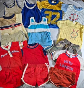 Vintage 24 Monate Jungen Sommer Kleidung 16 Teile Tank Tops T-Shirts Shorts Healtex - Bild 1 von 21