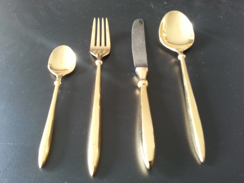 Auerhahn Selection 4100 G   - SET-Besteck - vergoldet  - 4-teilig-Set-  Neuware - Bild 1 von 1