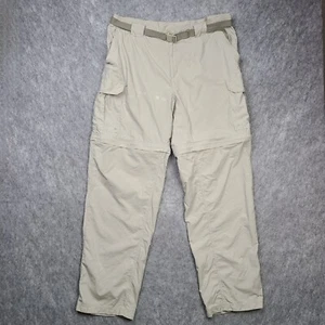 Columbia GRT Convertible Cargo Pants Mens XL 38x32 Beige Zip Off Belted Nylon - Picture 1 of 9