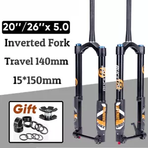 20/26*5.0 Inch Inverted Air Suspension Fork Thru Axle 15*150mm Snow E-bike Fork - Picture 1 of 21