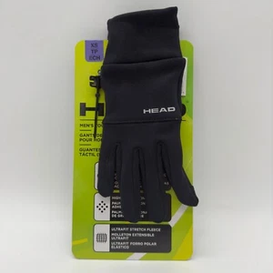 Head Men's Touchscreen Stretch Fleece Running Gloves Black XS Extra Small - Picture 1 of 2