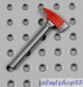 Lego - Axt mit rotem Kopf silberne Klinge - Minifigur Utensil Feuerwehr Holzfäller - Bild 1 von 1