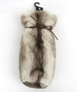 Nicole Miller Home Kunstfell Flasche Tragetasche Weinträger 13"" Lederkrawatte gefüttert Neu mit Etikett - Bild 1 von 4