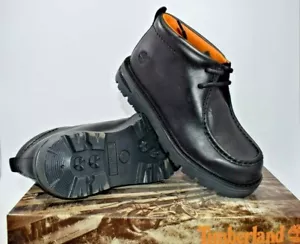 NEW VINTAGE! TIMBERLAND CHUKKA BOOTS BLACK/NOIR YOUTHS SIZE 1M (15715) - Picture 1 of 6
