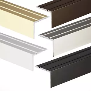 900x25x20mm SELFADHESIVE ANODISED ALUMINIUM ANTI NON SLIP STAIR EDGE NOSING TRIM - Picture 1 of 34