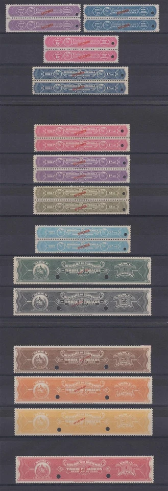 GUATEMALA 1930 INGRESOS TABACO Andrews RR1-RR14 JUEGO COMPLETO "ESPECIMEN" AVES MNH Foto 1 de 1