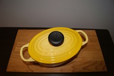 Le Creuset Cast Iron 17cm Oval Shaped Casserole Pot - Soleil Yellow
