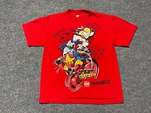 Lego Ninjago T Shirt Boys Large Red Graphic Tee Kai Action Ninja Warriors - Picture 1 of 9