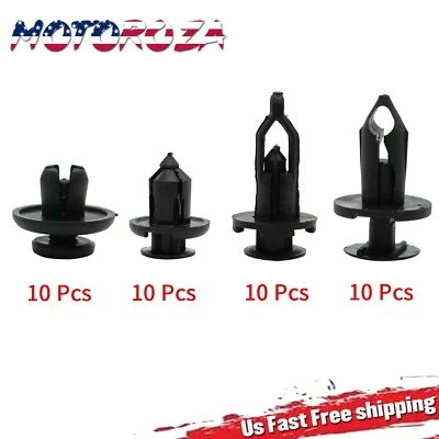 40X Car Body Rivet Push Pin Bumper Fender Retainer Trim Moulding Clips Parts New - Image 1 of 4