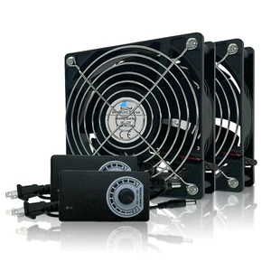 2 Pack 120x120x25mm PC Computer Case Cooling Fan With Controller Quiet - Picture 1 of 7