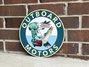 Johnson Boat Motor Outboard  Marine Gasoline metal sign Oil Gas Pump Plate - Picture 1 of 3