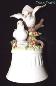 Vintage Sanyo Taube Vögel Figur Spieluhr weiß Porzellan Spieluhr Sammlerstück - Bild 1 von 5