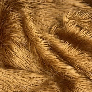 Light Brown Mohair Shaggy Faux Fur Fabric By The Yard ( Long Pile ) 60" Wide - Picture 1 of 3