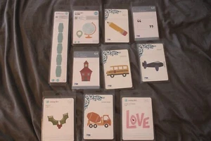 NEW Lot 10 Quickutz We R 4x4" Metal Die Globe Holly Plane School bus pencil Love - Picture 1 of 2
